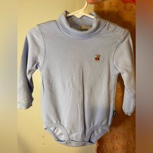 Light blue with embroidered bear onesie